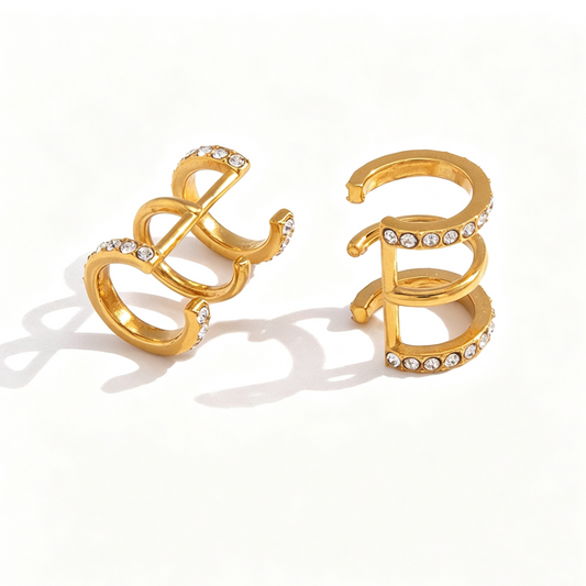 Triple Row Hoop Earrings