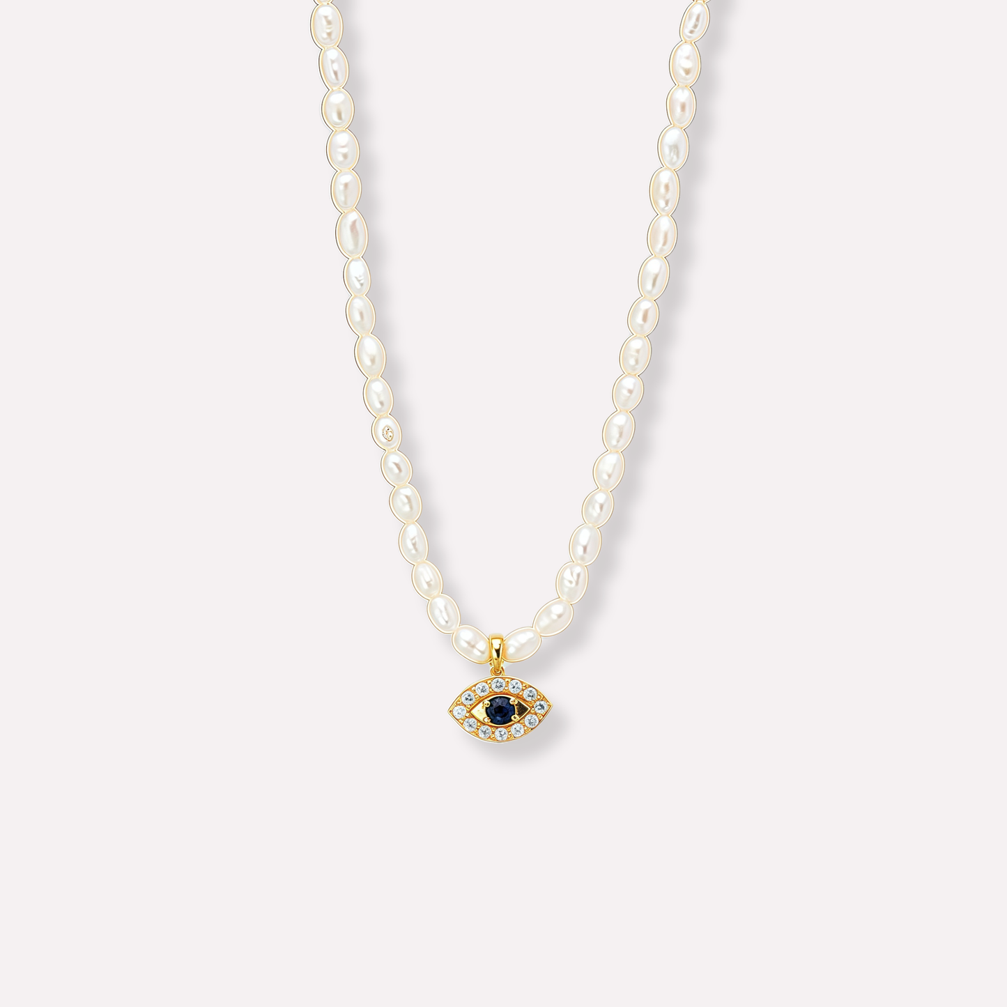 Evil Eye Pearl Necklace