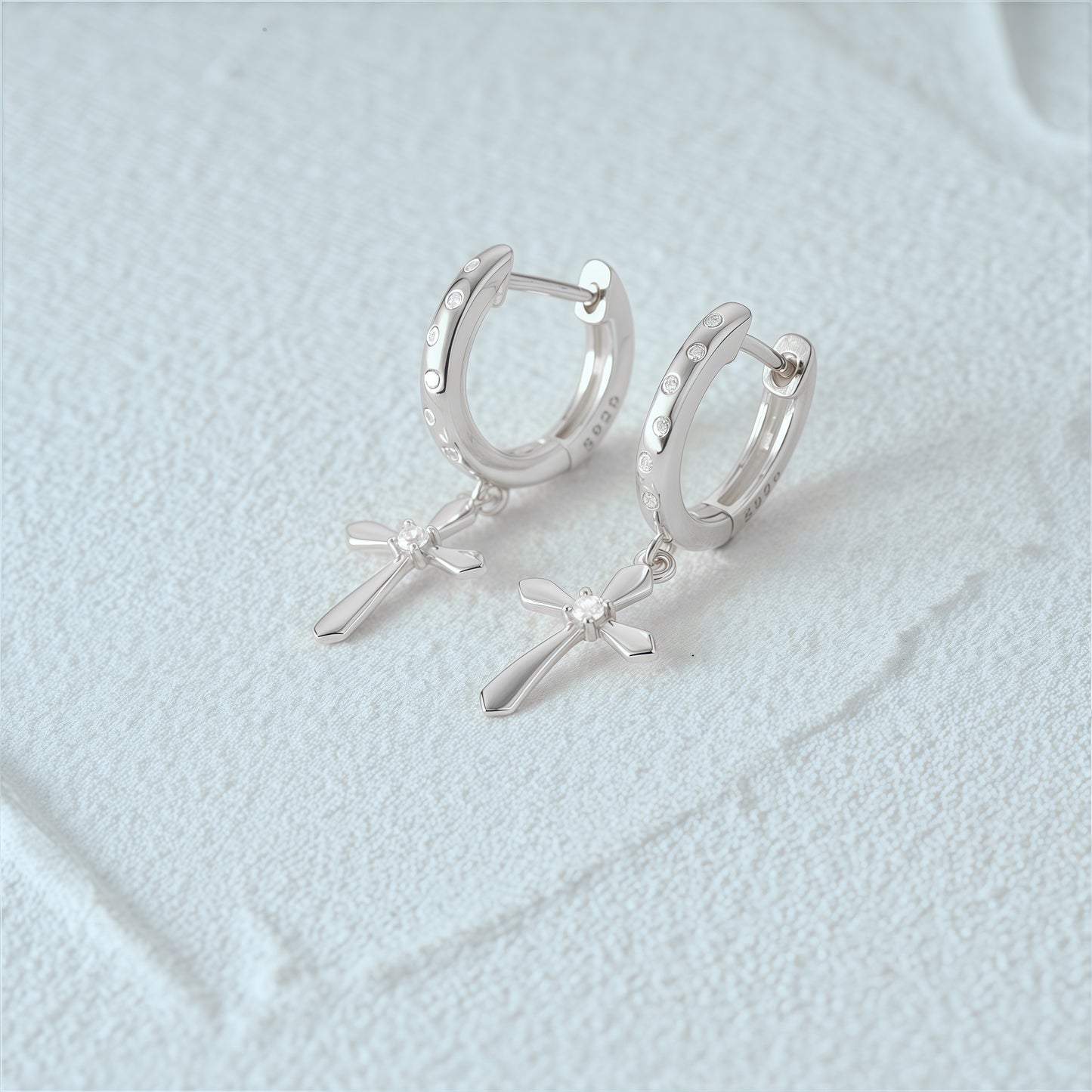 Cross Dangle Hoops