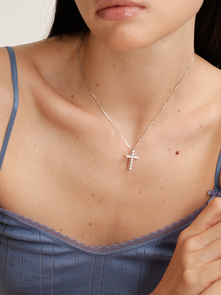 Floral Cross Pendant Necklace