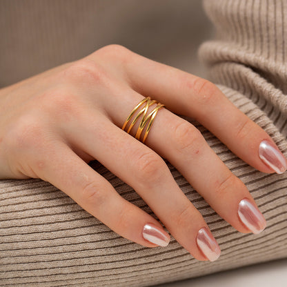 Modern Layered Open Band Ring
