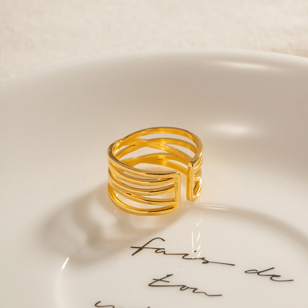 Modern Layered Open Band Ring