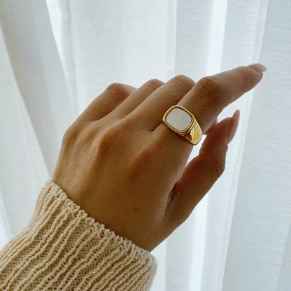 Mother of Pearl Signet Ring
