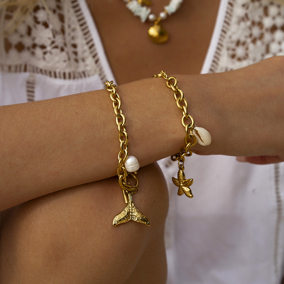 Ocean Charm Link Bracelet