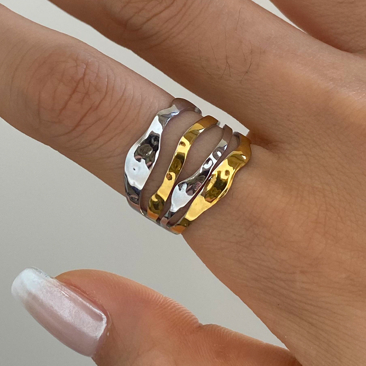 Fluid Texture Open Ring