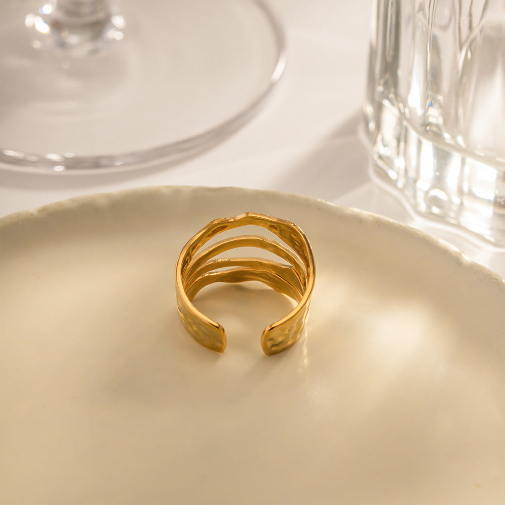 Fluid Texture Open Ring