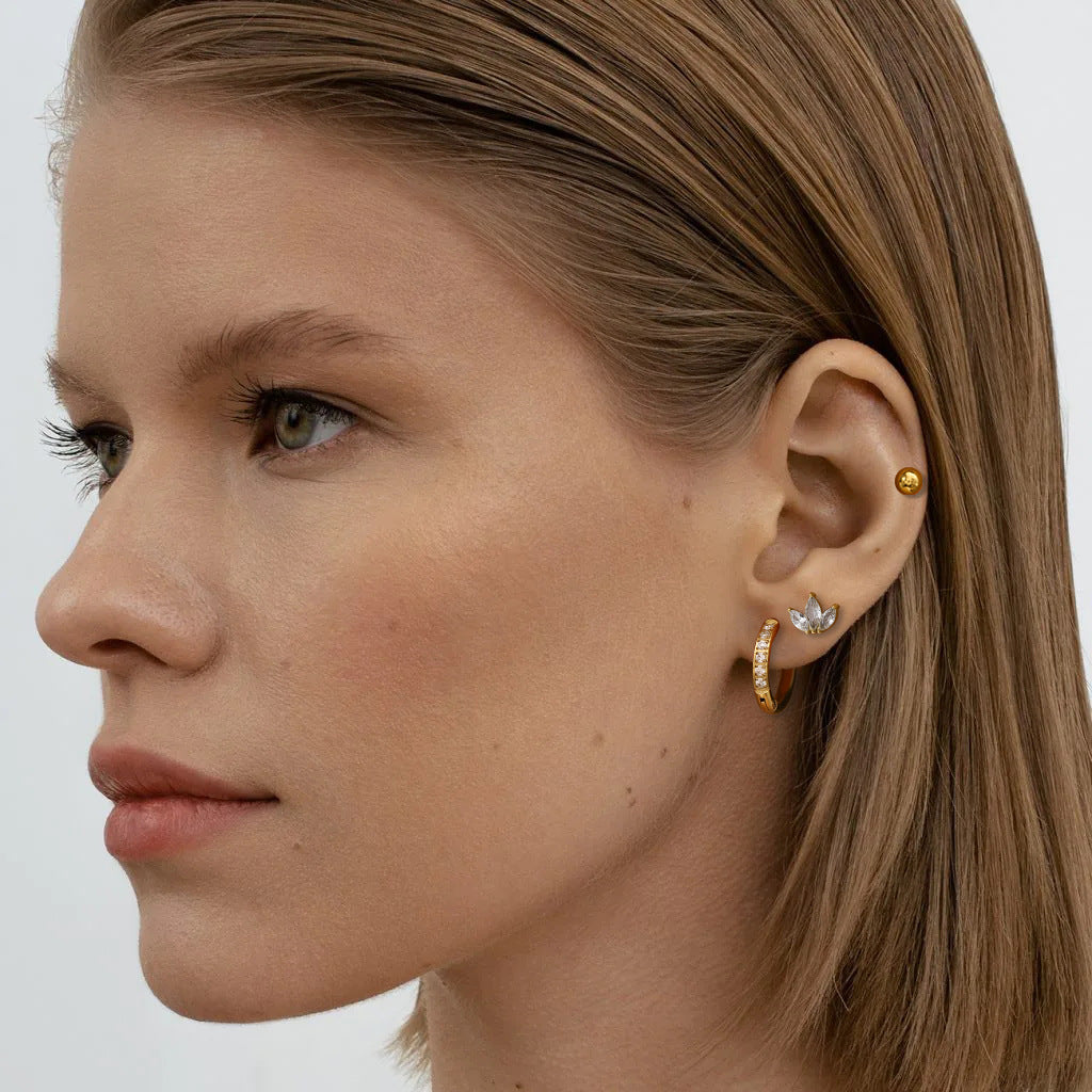 Pavé Hoop&Stud Earrings Bundle