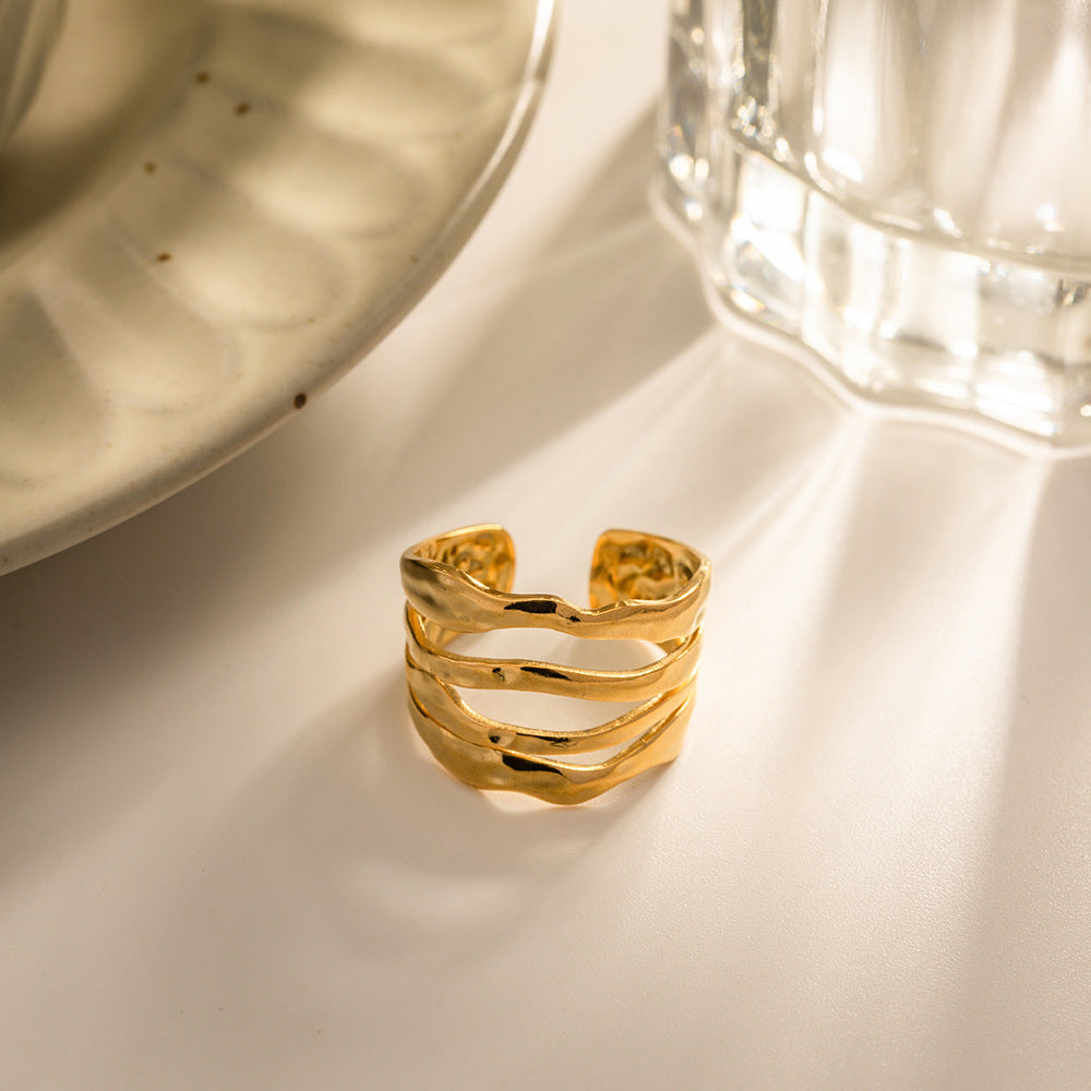 Fluid Texture Open Ring