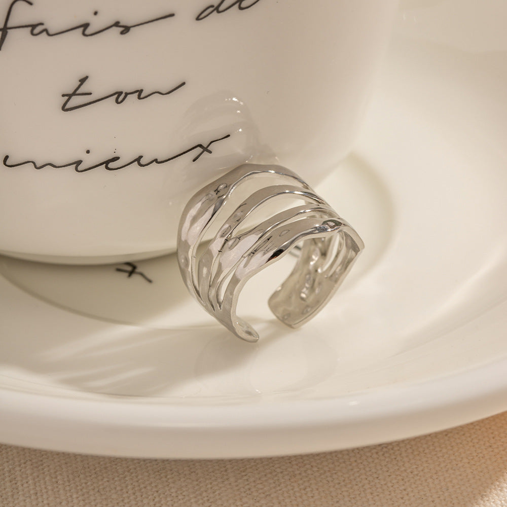 Fluid Texture Open Ring