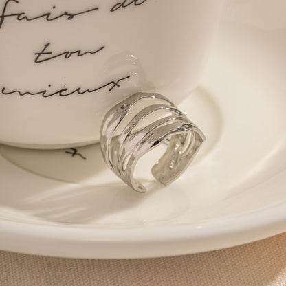 Fluid Texture Open Ring