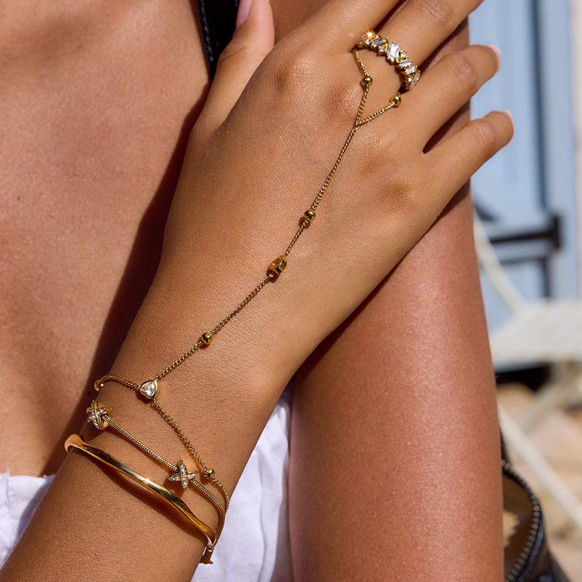 Cross station bracelet