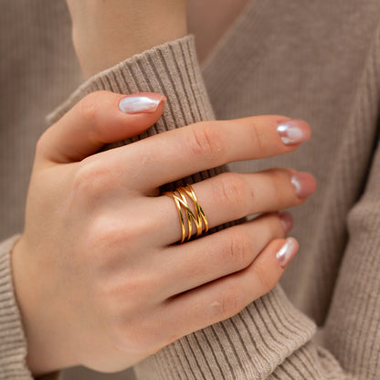 Modern Layered Open Band Ring