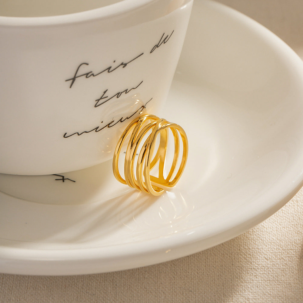 Modern Layered Open Band Ring