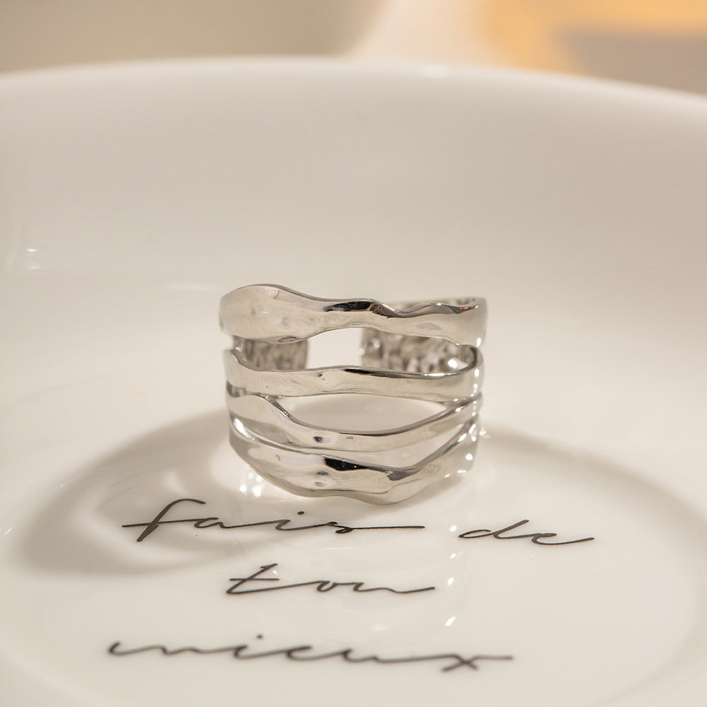 Fluid Texture Open Ring