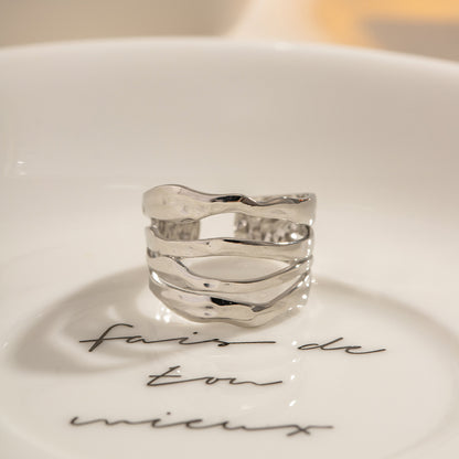 Fluid Texture Open Ring