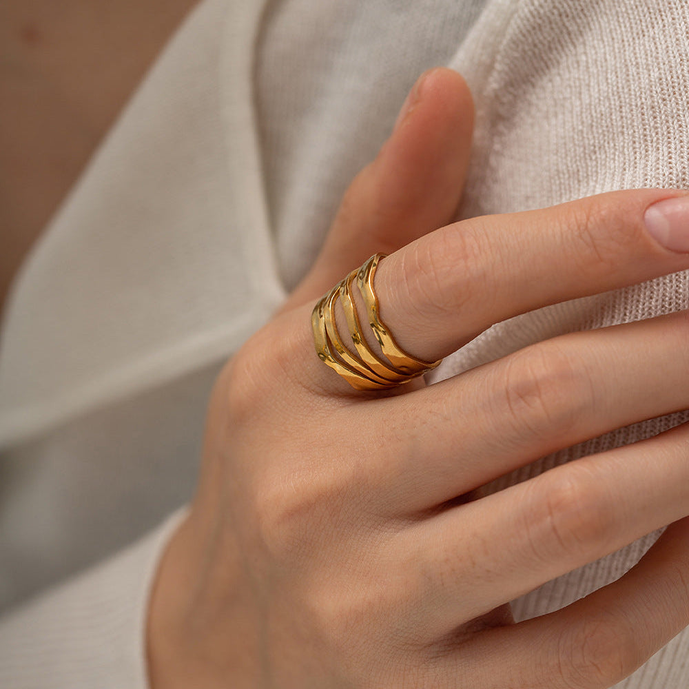 Fluid Texture Open Ring