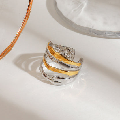 Fluid Texture Open Ring