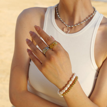 Chunky Heart Link Ring
