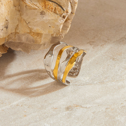 Fluid Texture Open Ring