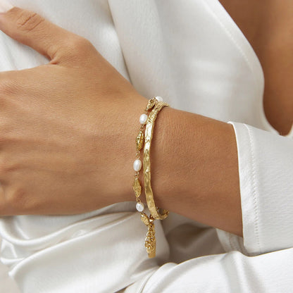 Textured Thin Cuff Bracelet