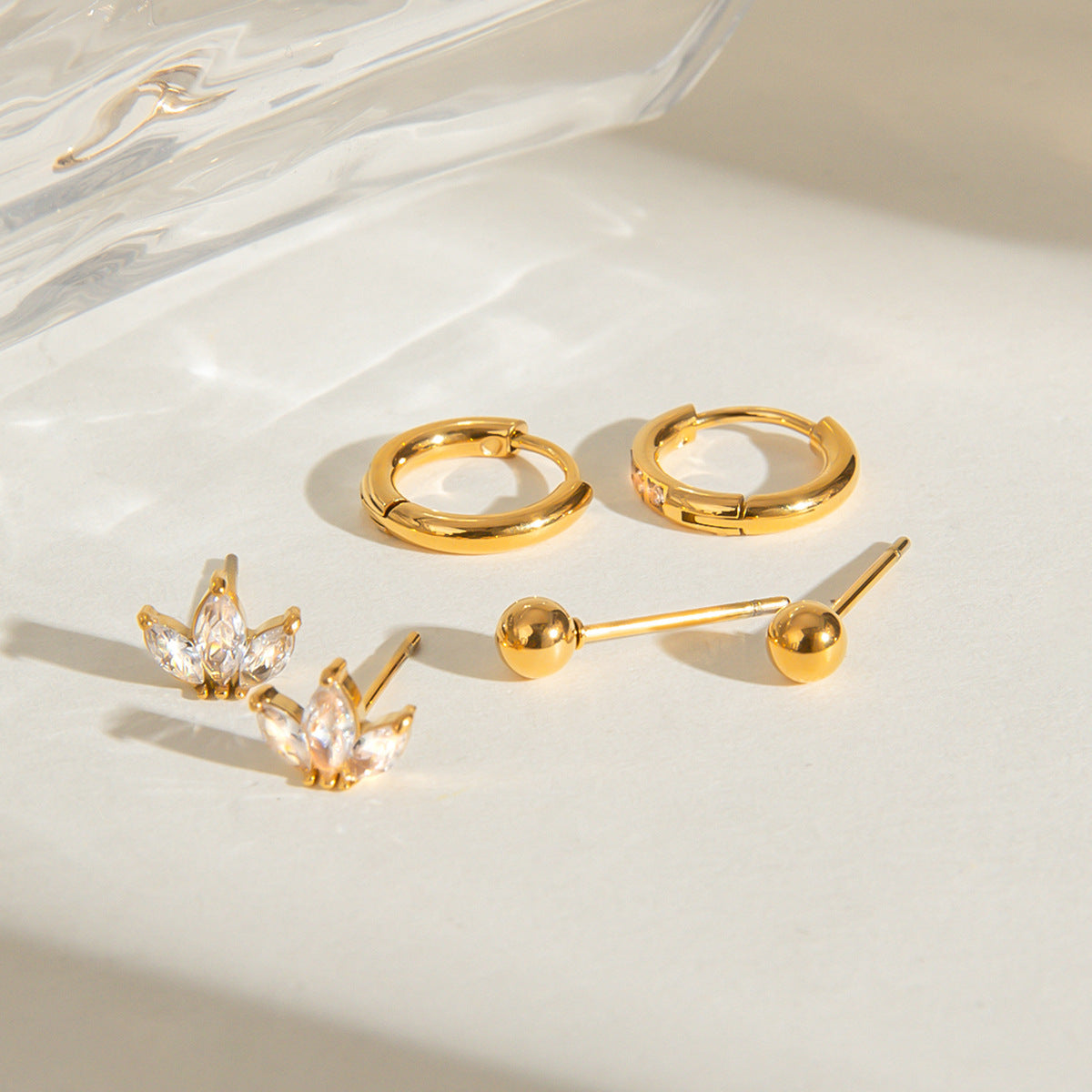 Pavé Hoop&Stud Earrings Bundle