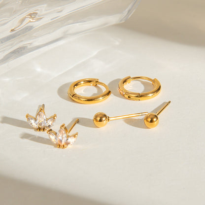 Pavé Hoop&Stud Earrings Bundle