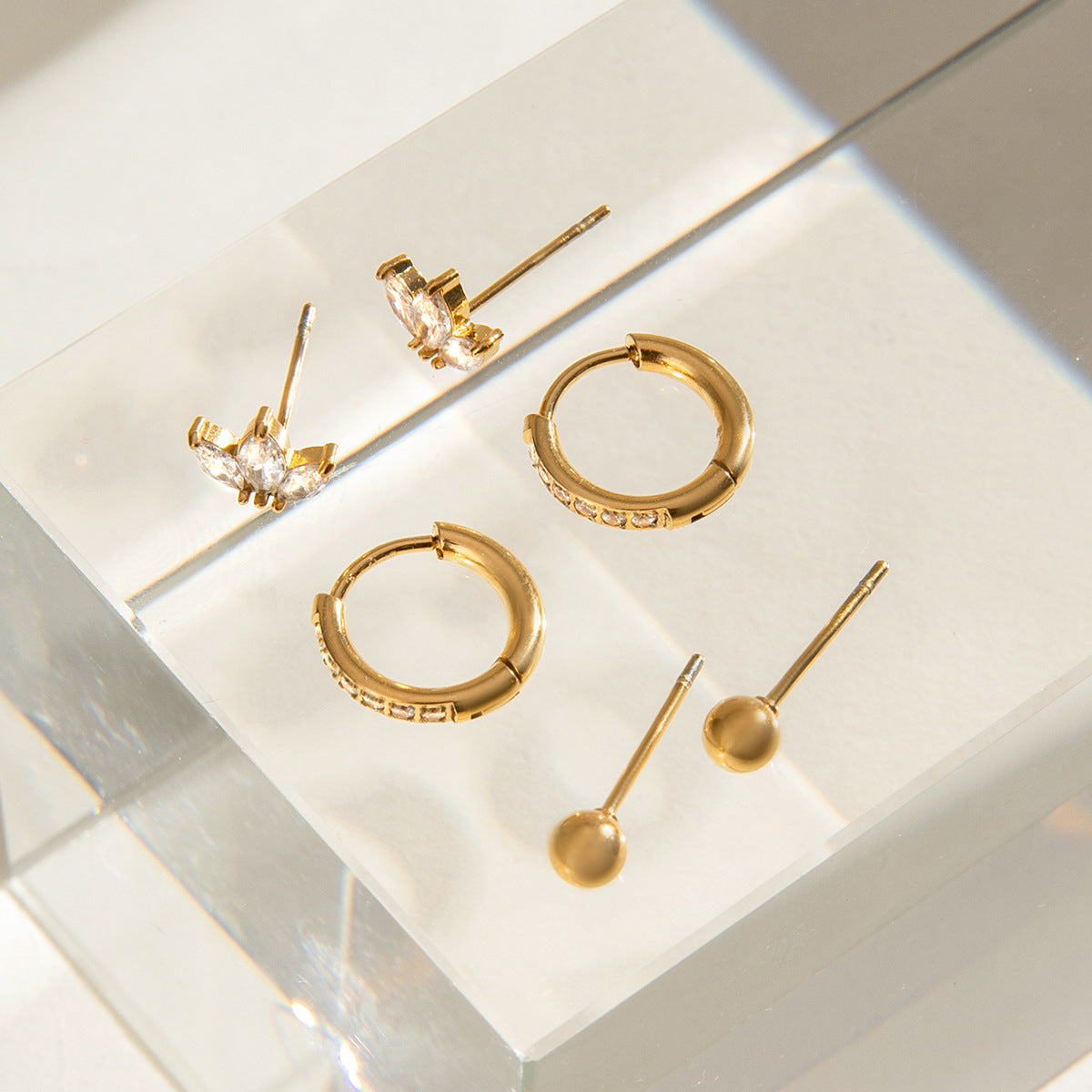 Pavé Hoop&Stud Earrings Bundle