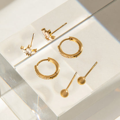 Pavé Hoop&Stud Earrings Bundle