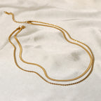 Minimalist Layered Herringbone Necklace