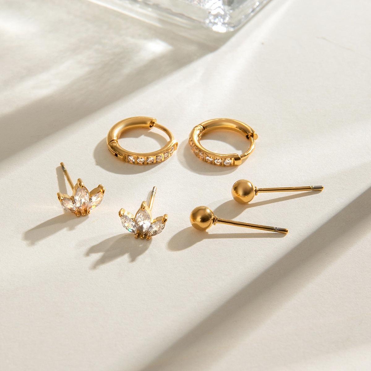 Pavé Hoop&Stud Earrings Bundle