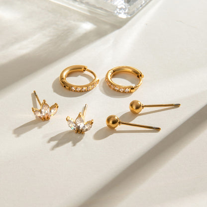 Pavé Hoop&Stud Earrings Bundle