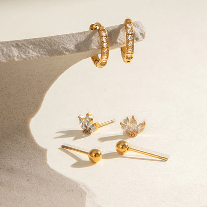 Pavé Hoop&Stud Earrings Bundle