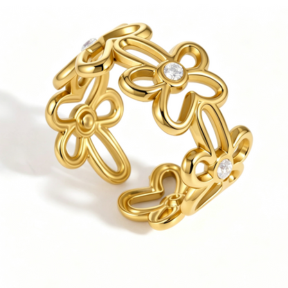 Daisy Flower Hollow Open Ring
