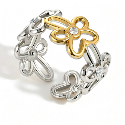 Daisy Flower Hollow Open Ring