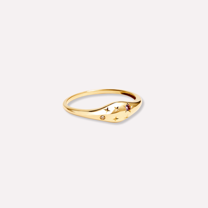 Zodiac Star Birthstone Ring