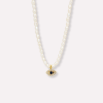Evil Eye Pearl Necklace