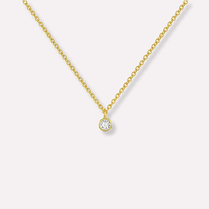 Delicate Solitaire Pendant Necklace