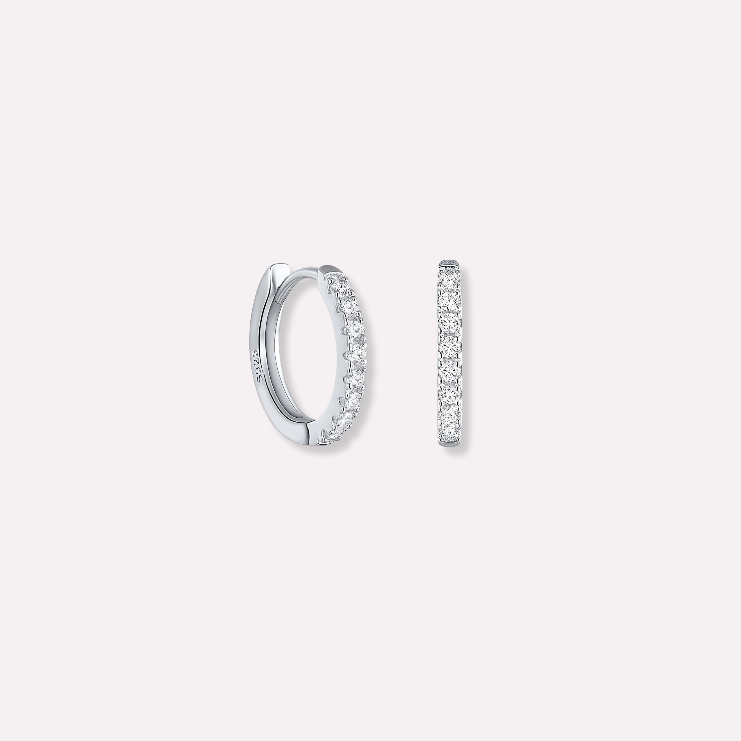 Pavé Huggie Hoops