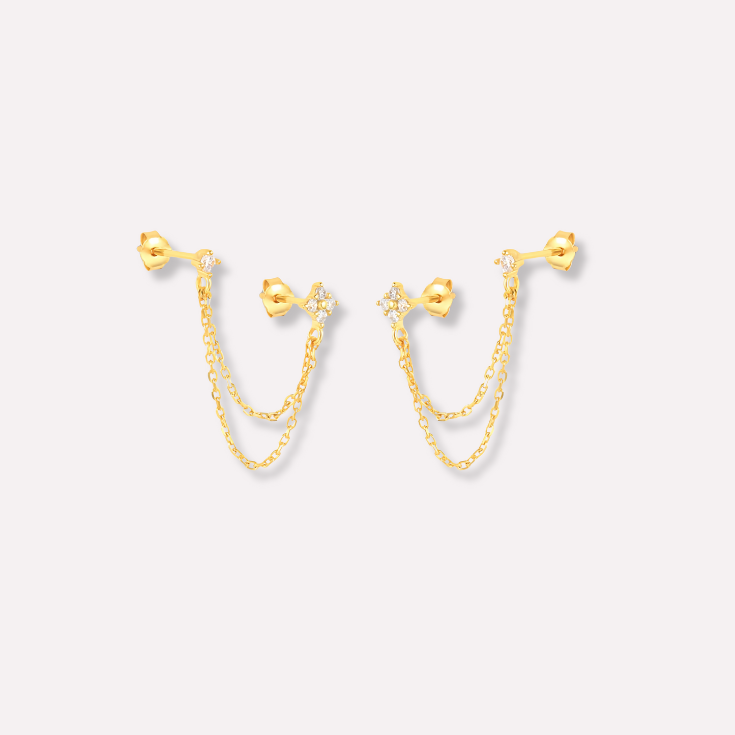 Whispering Chain Stud Earrings