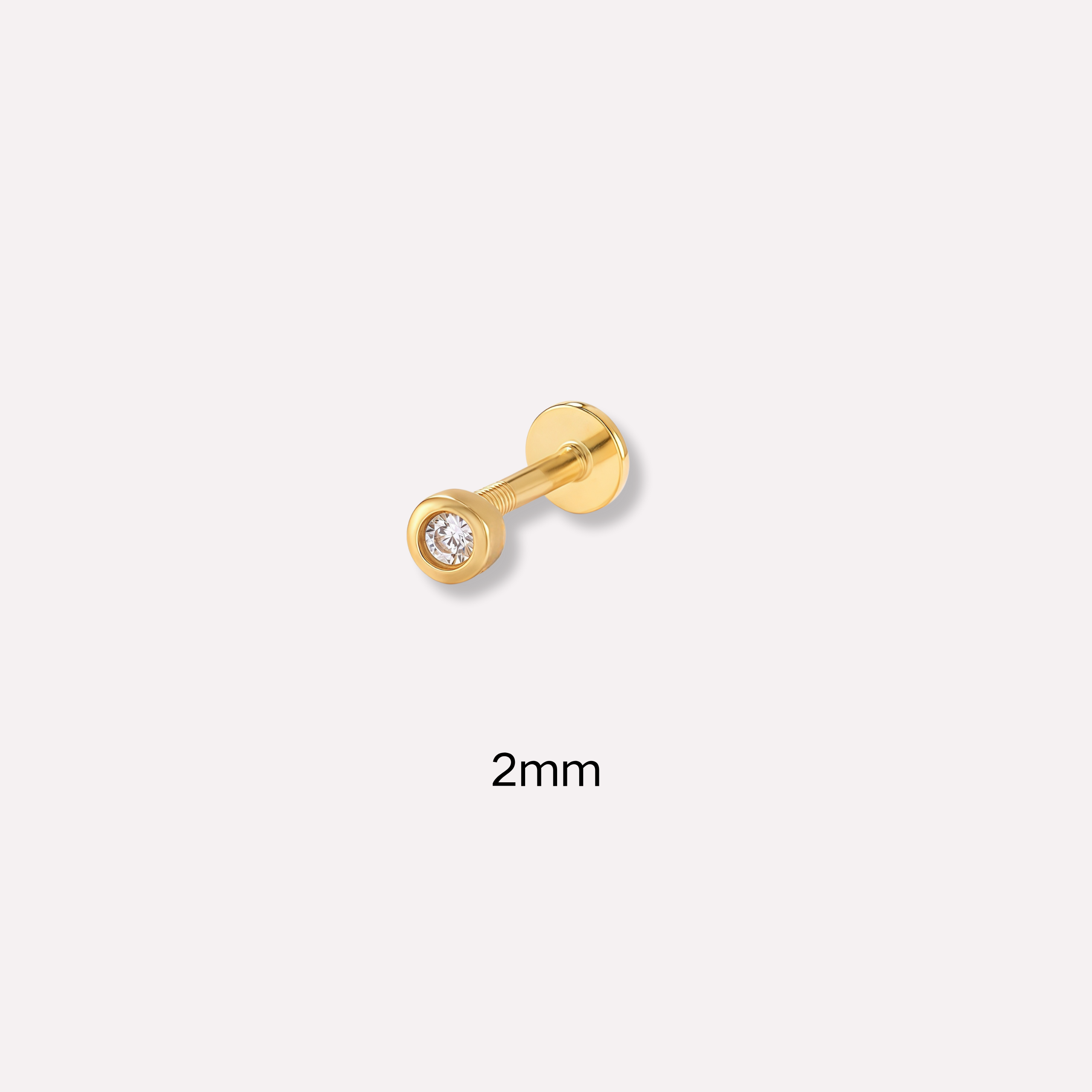 Solitaire Bezel Stud Earring(Single)