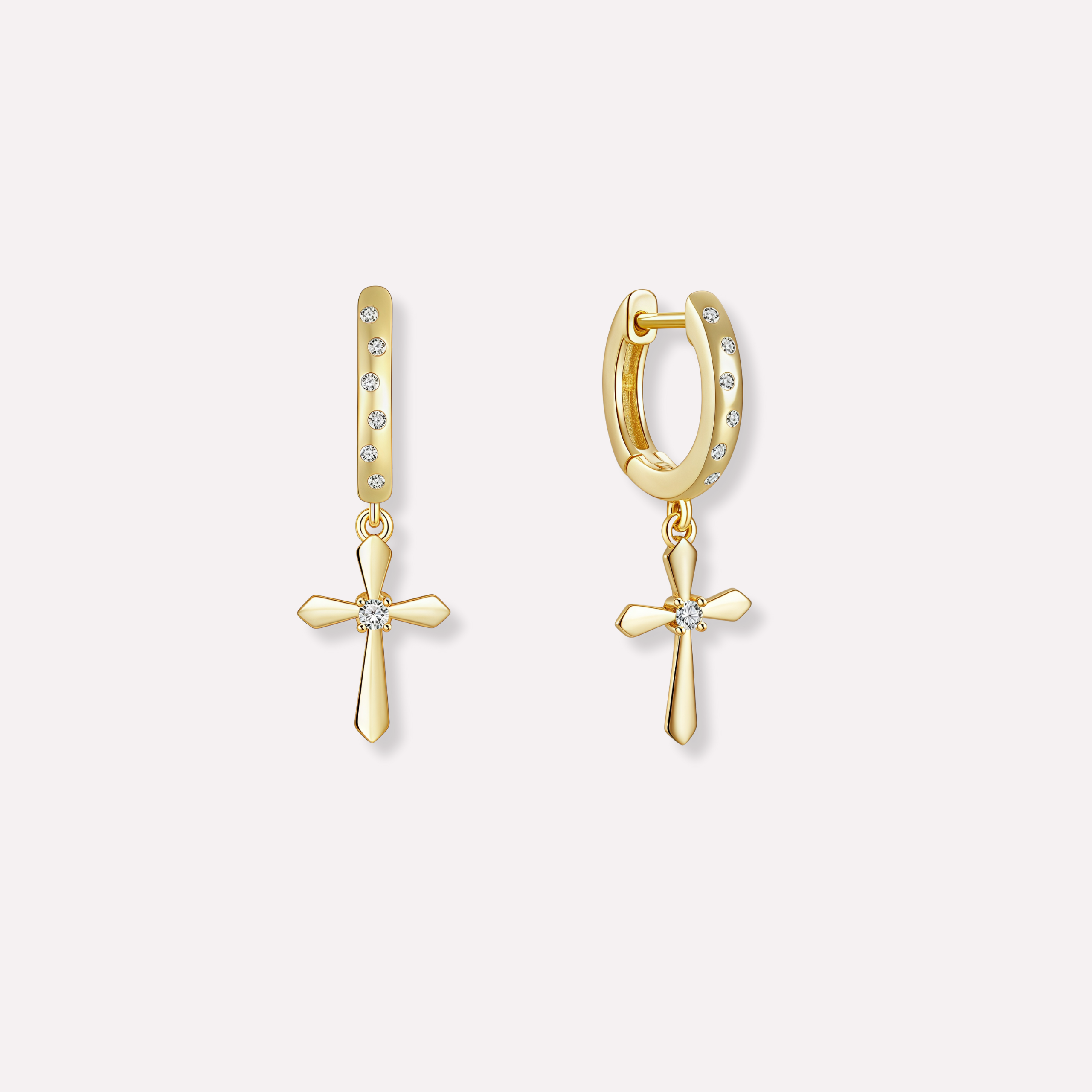 Cross Dangle Hoops