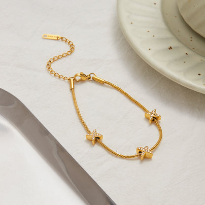 Cross station bracelet