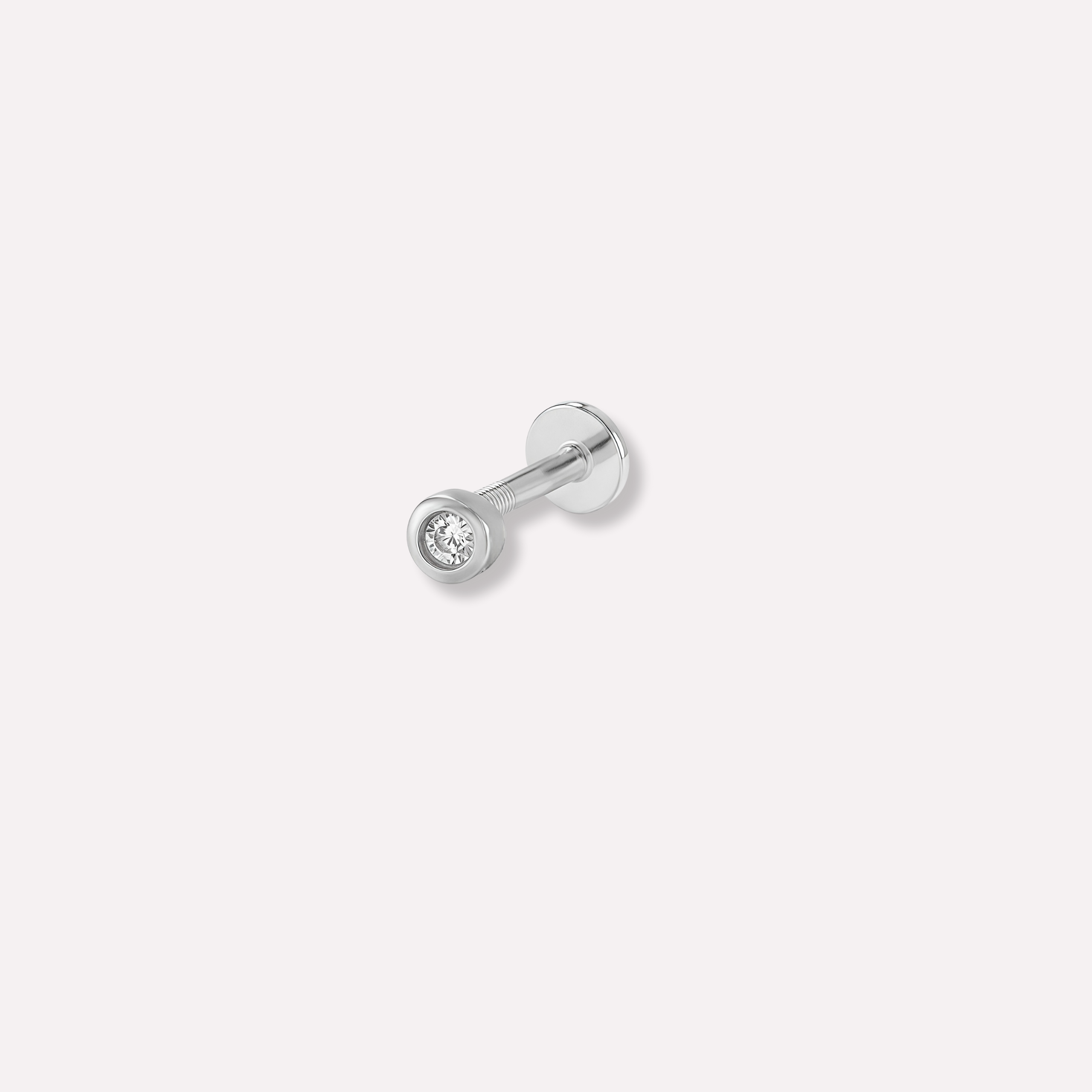 Solitaire Bezel Stud Earring(Single)
