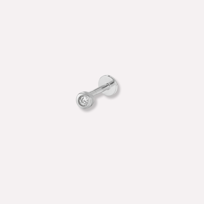Solitaire Bezel Stud Earring(Single)