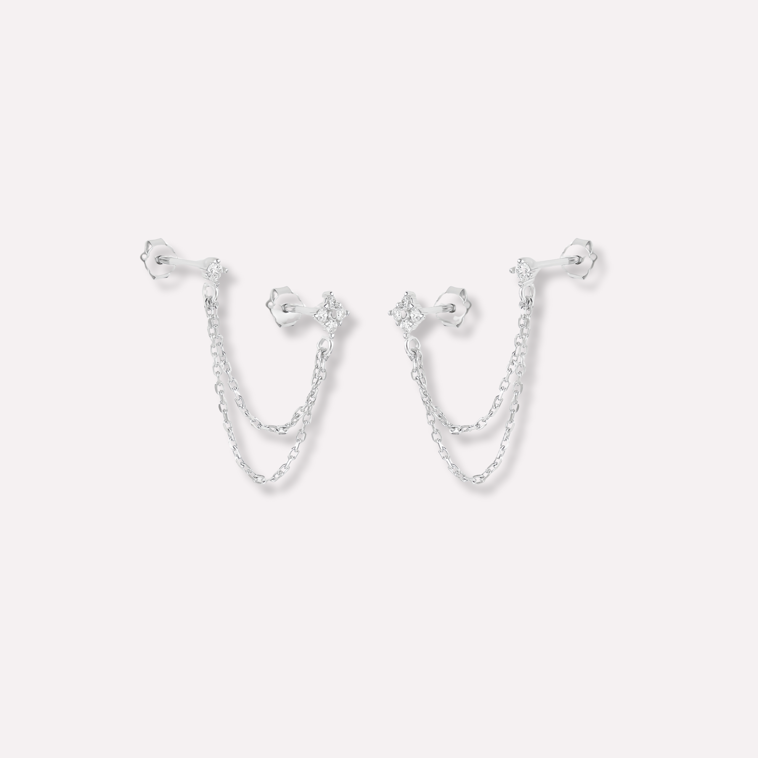 Whispering Chain Stud Earrings