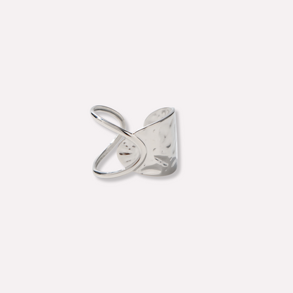 Hammered Wide X-Cuff Ring
