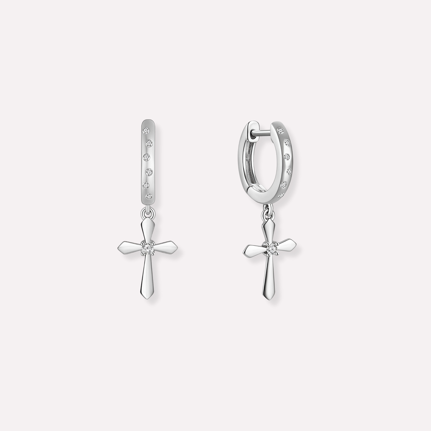 Cross Dangle Hoops