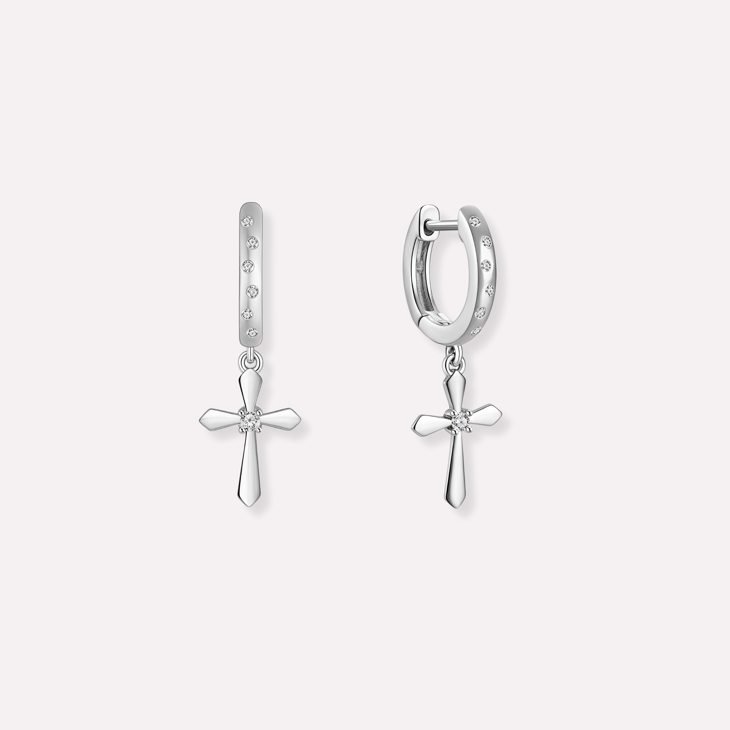 Cross Dangle Hoops