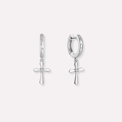 Cross Dangle Hoops