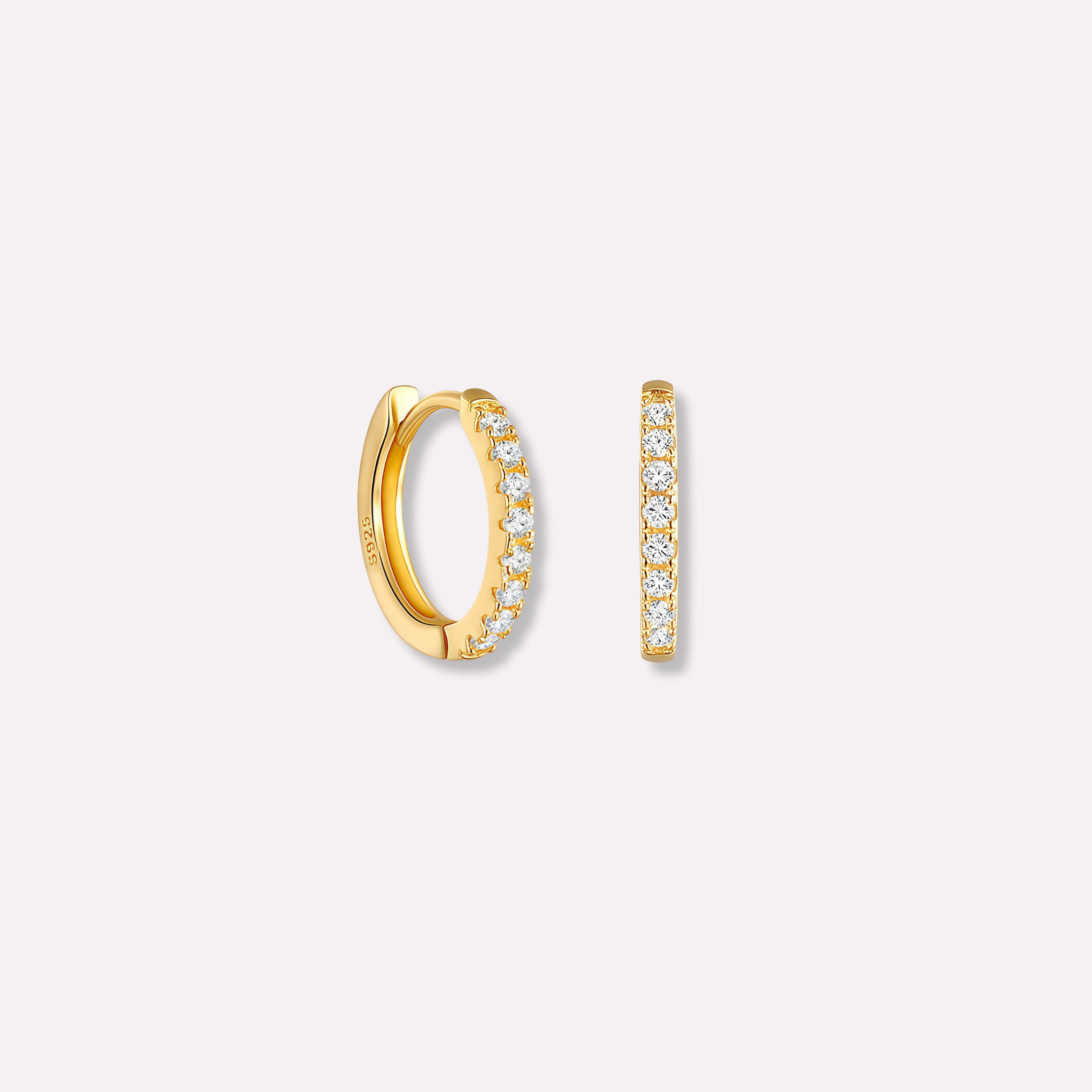 Pavé Huggie Hoops